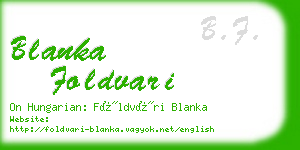 blanka foldvari business card